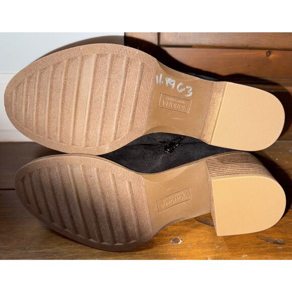 Sonoma Eco Ortholite Black Suede Ankle Boots Booties Size 10 - Picture 3 of 5